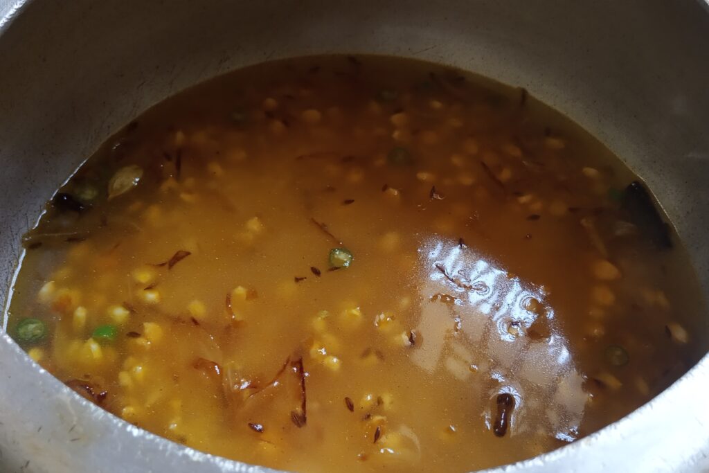 cooking corn rice on high heat