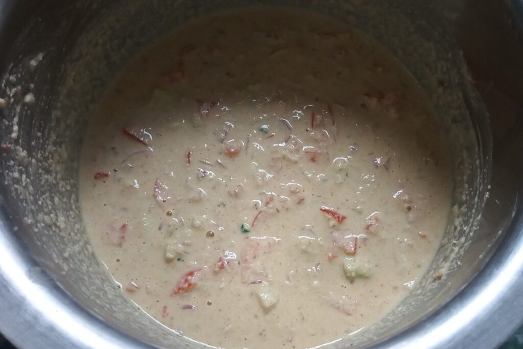 the chilla batter is ready in a mixing bowl