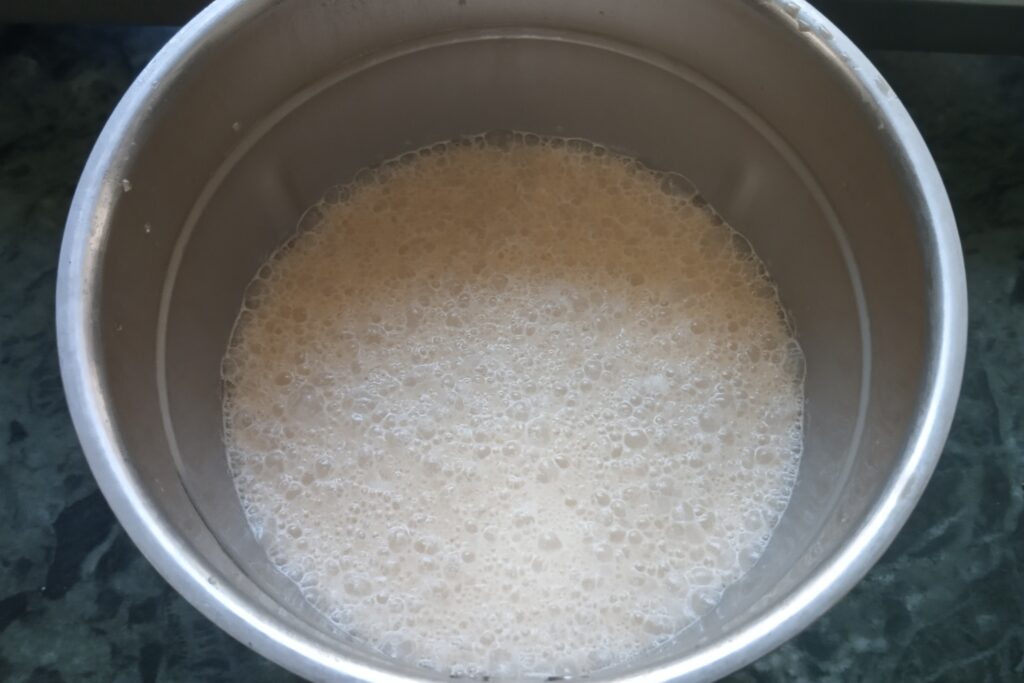 The creamy and frothy coffee