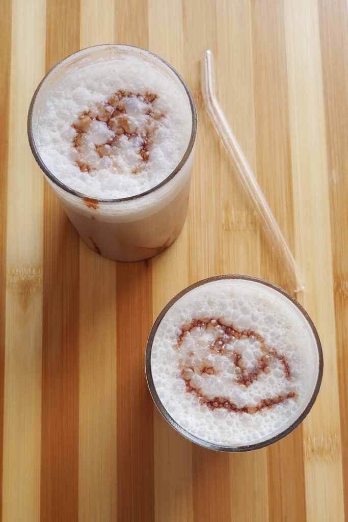 Cold Coffee recipe on the wooden table