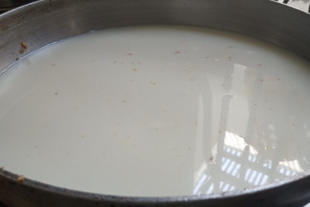 Heating milk in a pan
