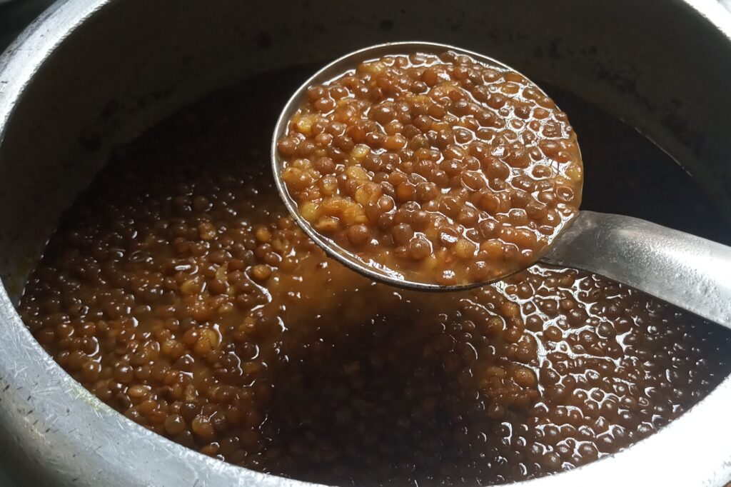 Cooked brown lentils