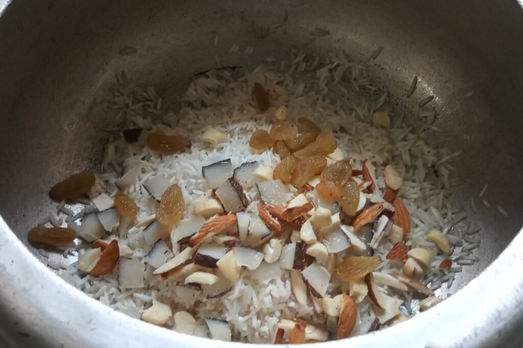 Adding chopped nuts