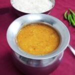Dal fry served with steamed basmati rice