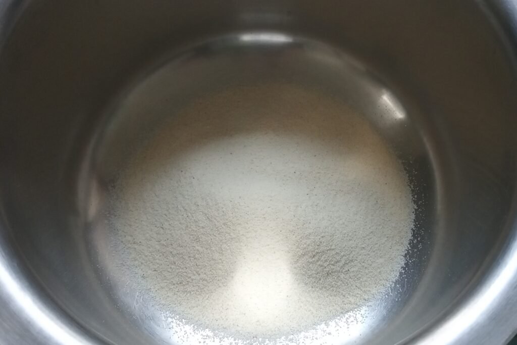 Suji in a mixing bowl
