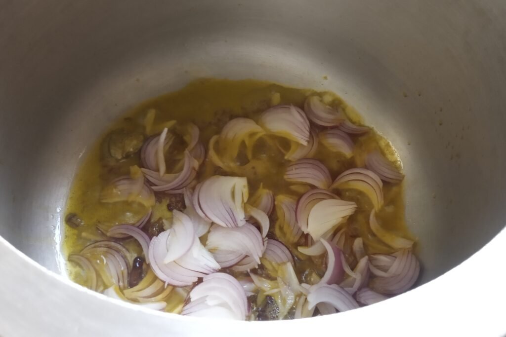 Adding sliced onions