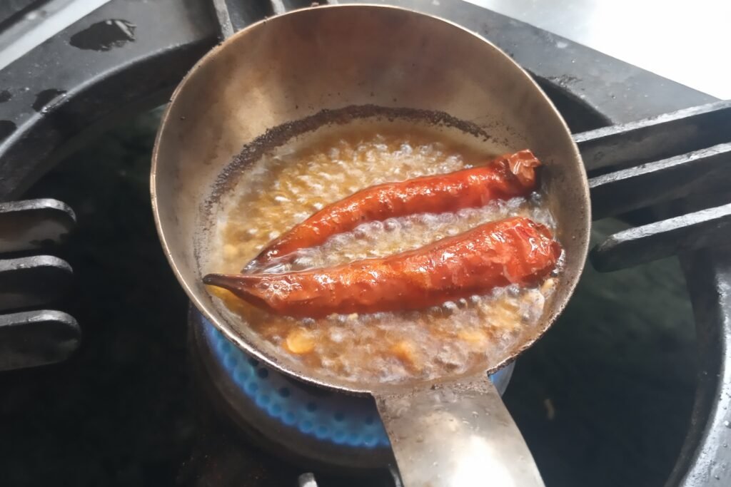 Tempering spices and chili