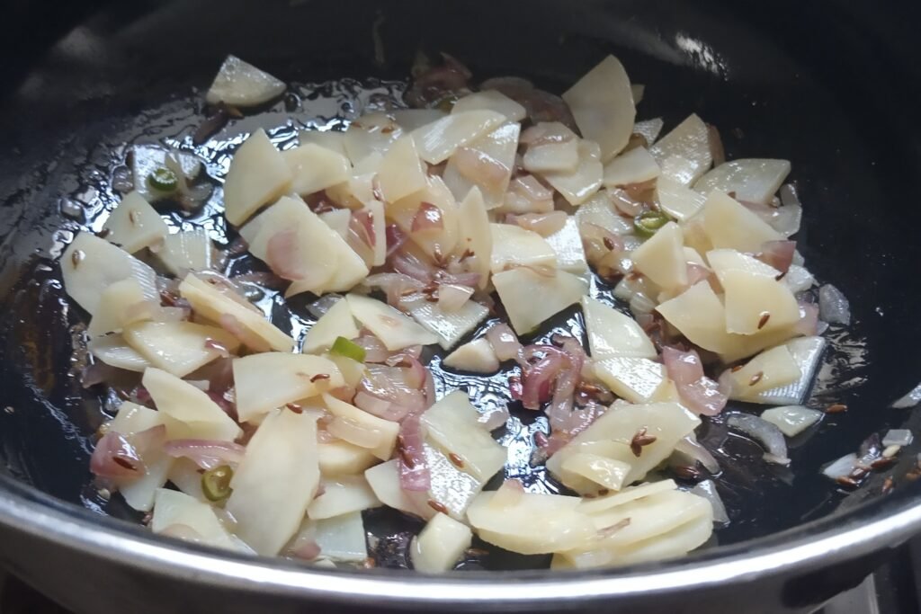 Sauteing potato