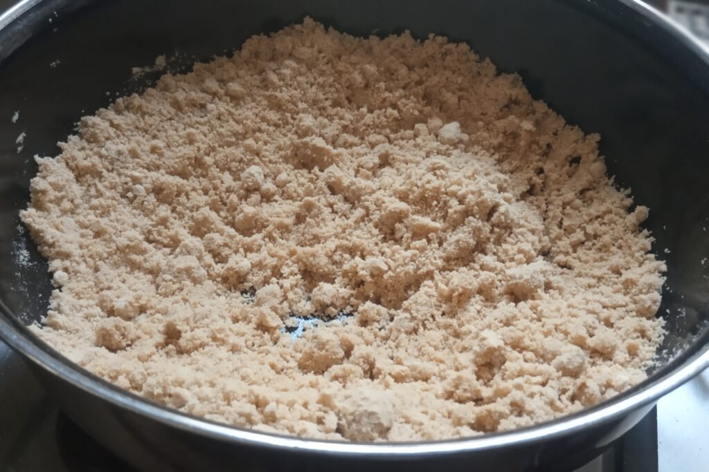 Roasting wheat flour
