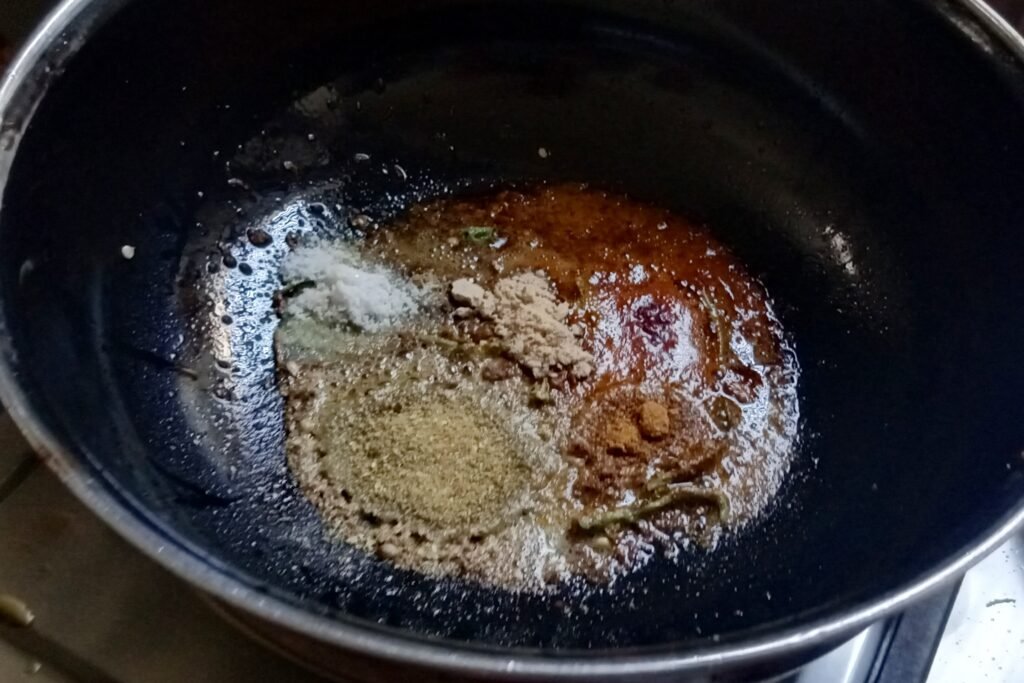 Adding spices