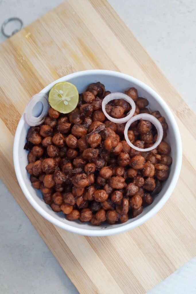 Pindi chole recipe on the wooden table