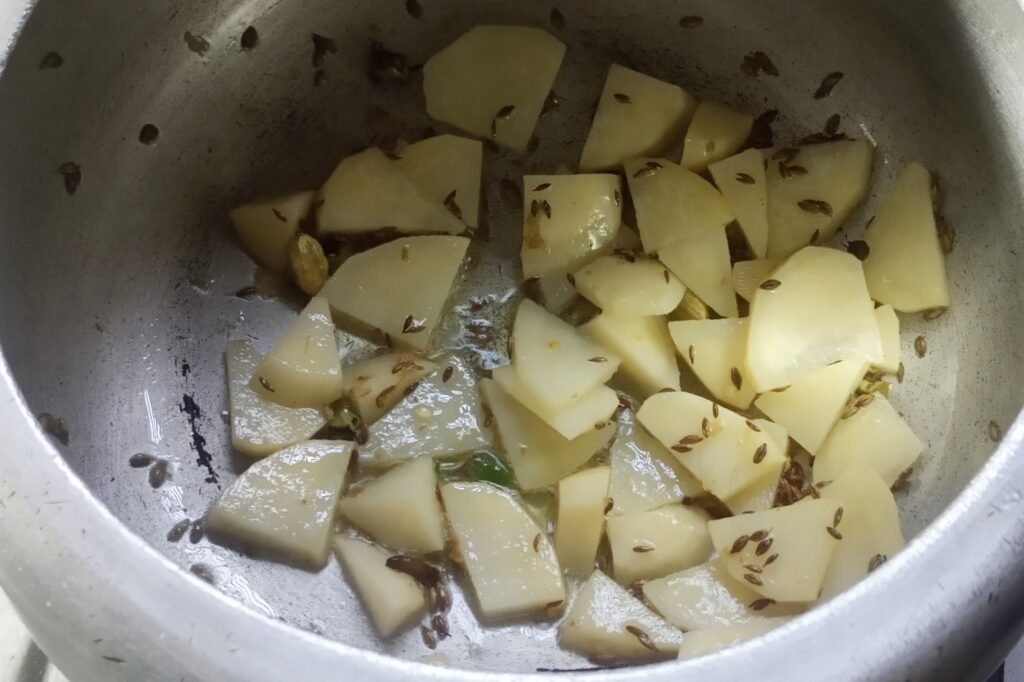 Sauteing potatoes