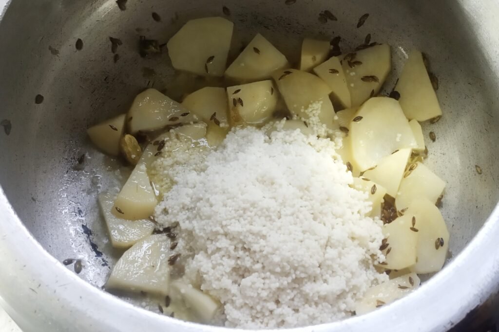 Adding soaked barnyard millet