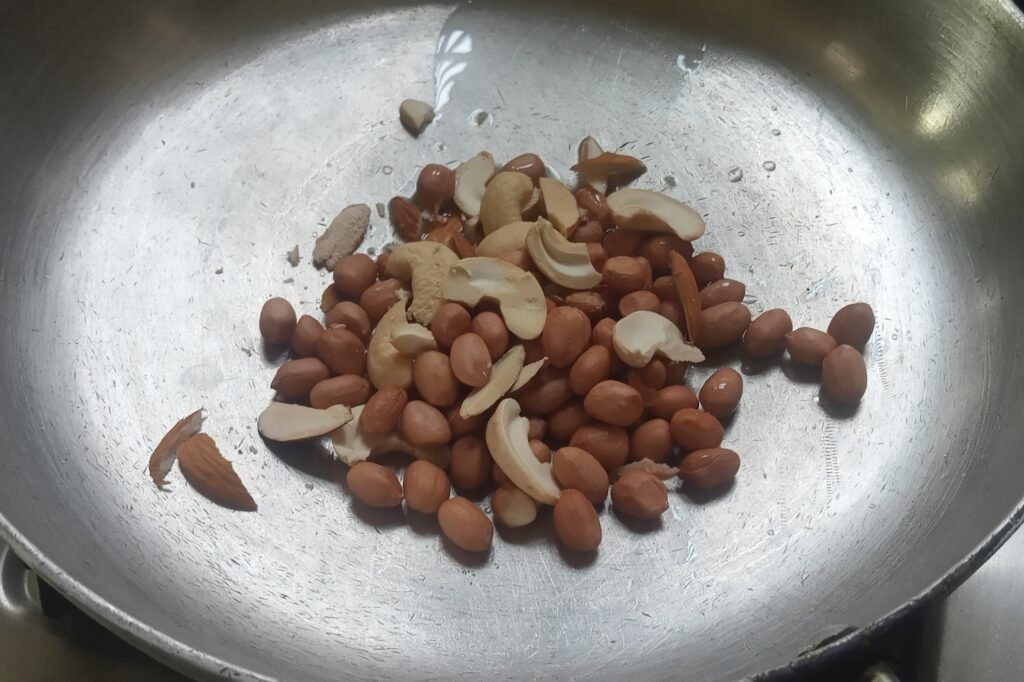 Adding peanuts and nuts