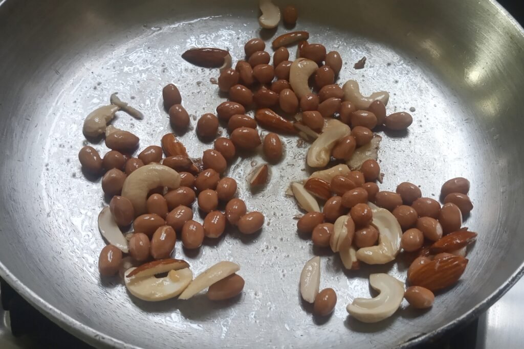 Sauteing the nuts
