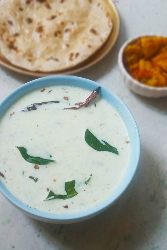 Dahi tadka served fresh with roti